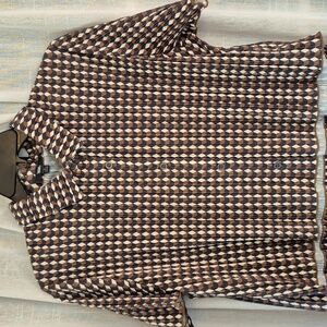 Vans Black, Brown and White Geometric Button Down Shirt